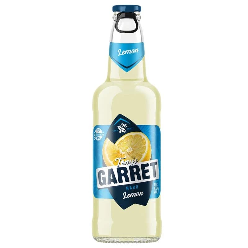 Пивной напиток Tony's Garret Hard Lemon пастеризованный 4.6%, 400мл