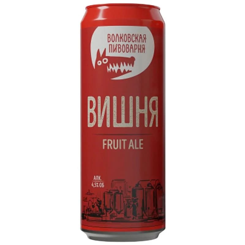 Пивной напиток Fruit Ale Волковская пивоварня нефильтрованный осветлённый пастеризованный 4,5%, 450мл
