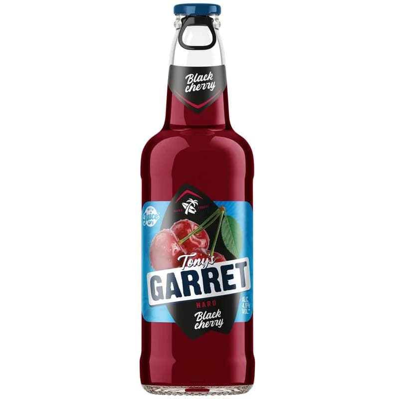 Пивной напиток Tony's Garret Hard Black Cherry пастеризованный 4.6%, 400мл